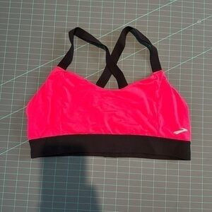 Brooks sports bra. Neon red comfortable straps.